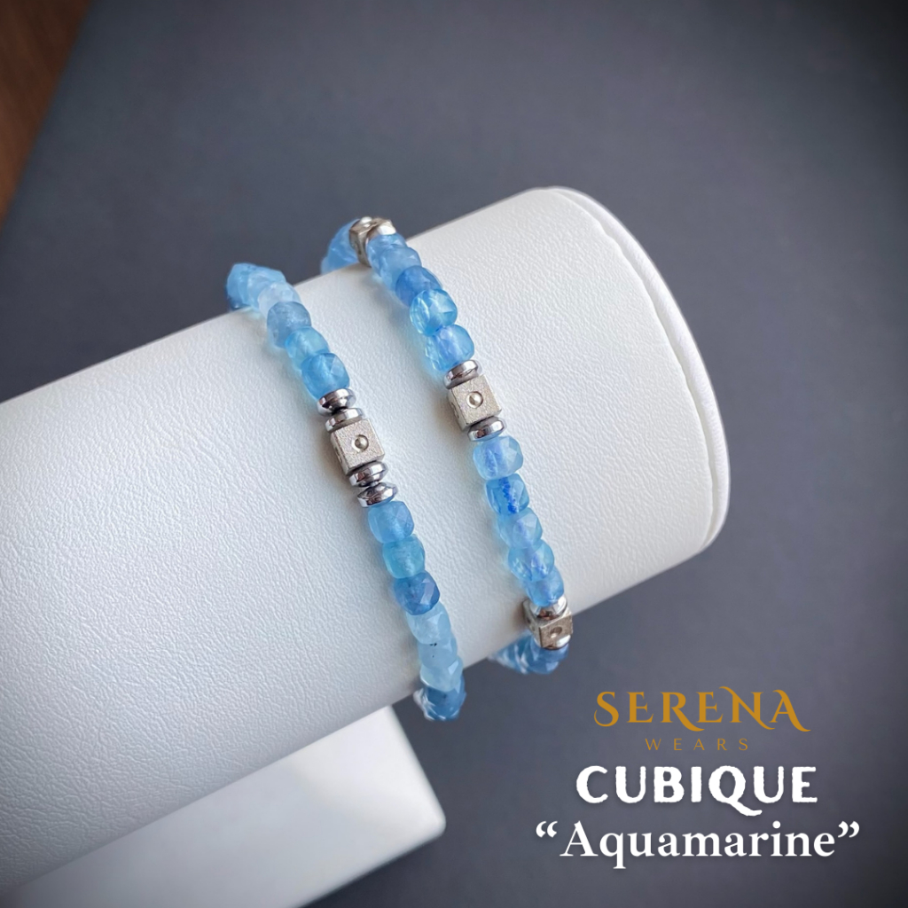 SERENA x CUBIQUE ‌ กำไลหินแท้ อความารีน (Aquamarine) 4.5mm