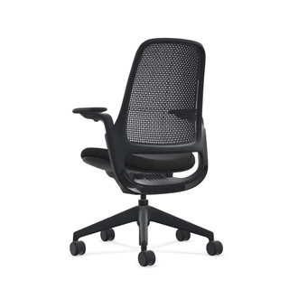 Modernform เก้าอี้เพื่อสุขภาพ Steelcase รุ่น Series1 Air ประกัน 12 ปี โครงดำ ขาดำ เบาะผ้าสีดำ