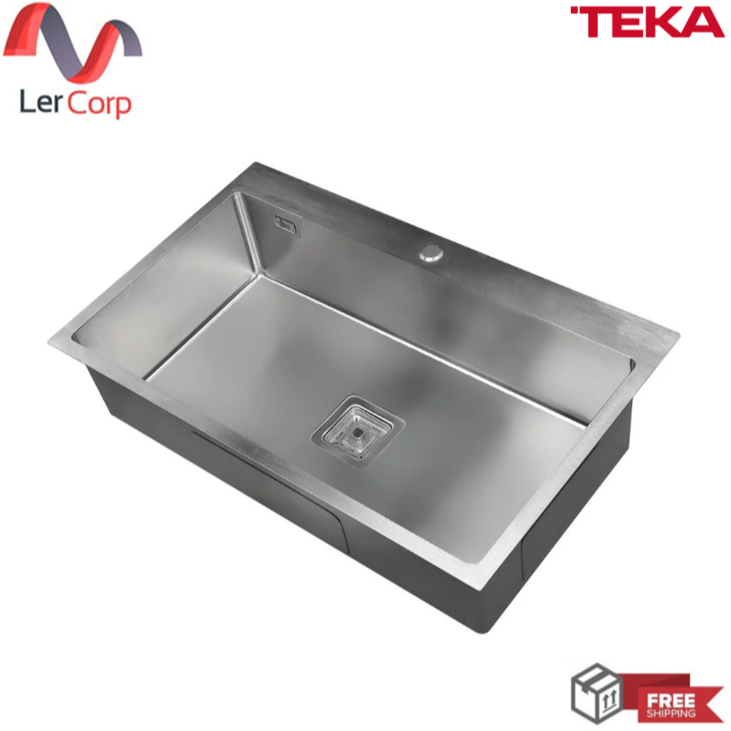 (Teka) ซิงค์ฝัง 1 หลุม รุ่น TQ 82 สเตนเลส ฟรี ก๊อกน้ำเย็น