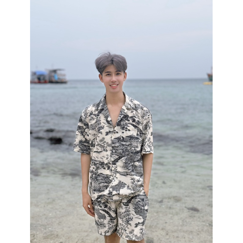 TANTANOD -รหัสFR2 ชุดเซต เสื้อเชิ้ตแขนสั้น กางเกงขาสั้น