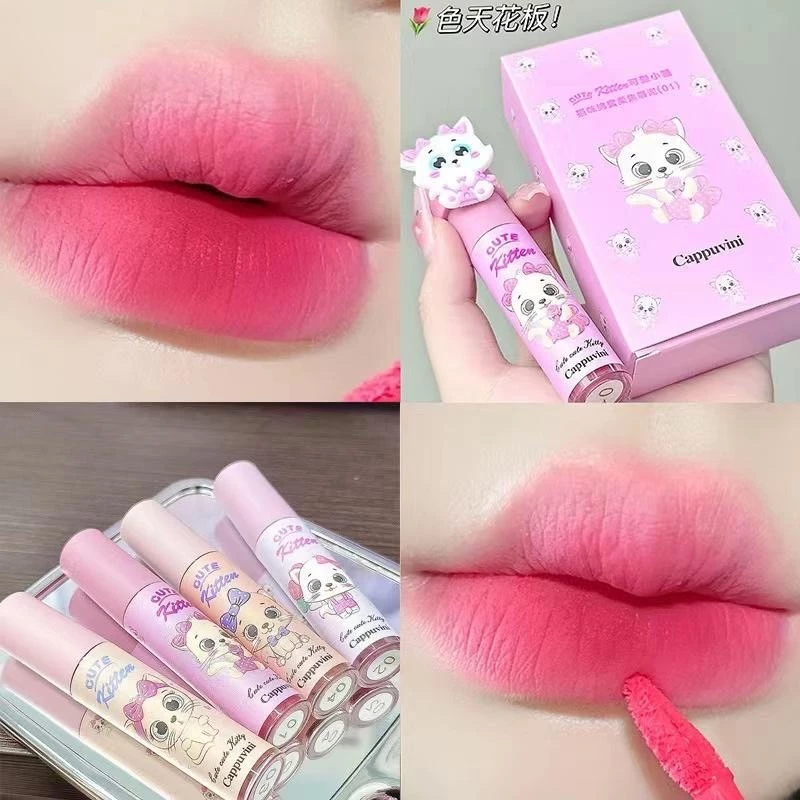 M441 Cappuvini ลิปสติก รูปแมวน่ารัก สีสวย ให้ความชุ่มชื้น กันน้ำ ติดทนนาน