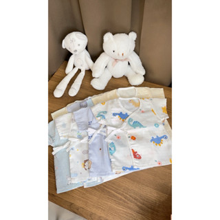 D01เสื้อผูกแขนสั้นมัสลินแบมบูเด็กอ่อน