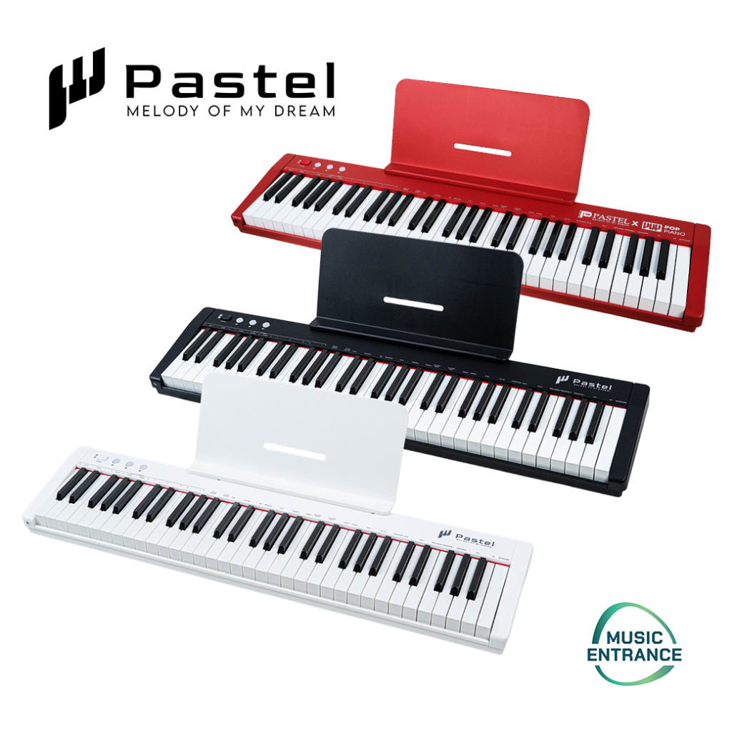 Pastel POPPIANO 61 คีย์บอร์ด เปียโน 61คีย์ พร้อม Touching Key มีแบตเตอรี่ MIDI Bluetooth | Piano Keyboard Organ Electone