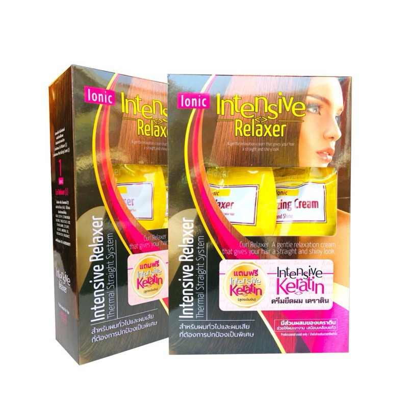 (ตัดฝา)Ionic Intensive Keratin ครีมยืดผม ไอโอนิค เคราติน (ยืด 400 ml. + โกรก 400 ml.) 1 เซต (สำหรับผ
