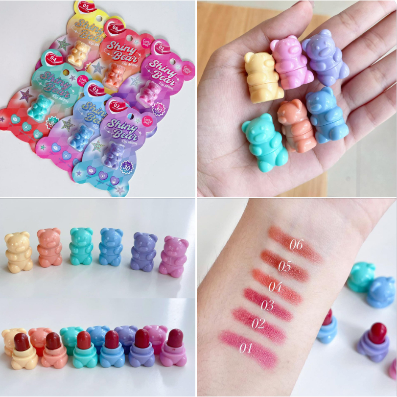 (1ชิ้น) Cathy Doll Shiny Bear Lip Moist ไชน์นี่แบร์ลิปมอยส์ 1.1g #ลิปหมีจิ๋ว พร้อมส่งในไทย