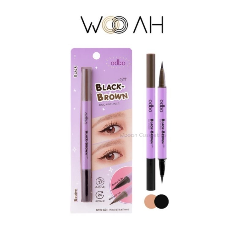 อายไลน์เนอร์ Odbo Black Brown Duo Ink Liner แบล็ค – บราวน์ ดูโอ้ อิงค์ ไลเนอร์ โอดีบีโอ OD3016 – โปรปัง