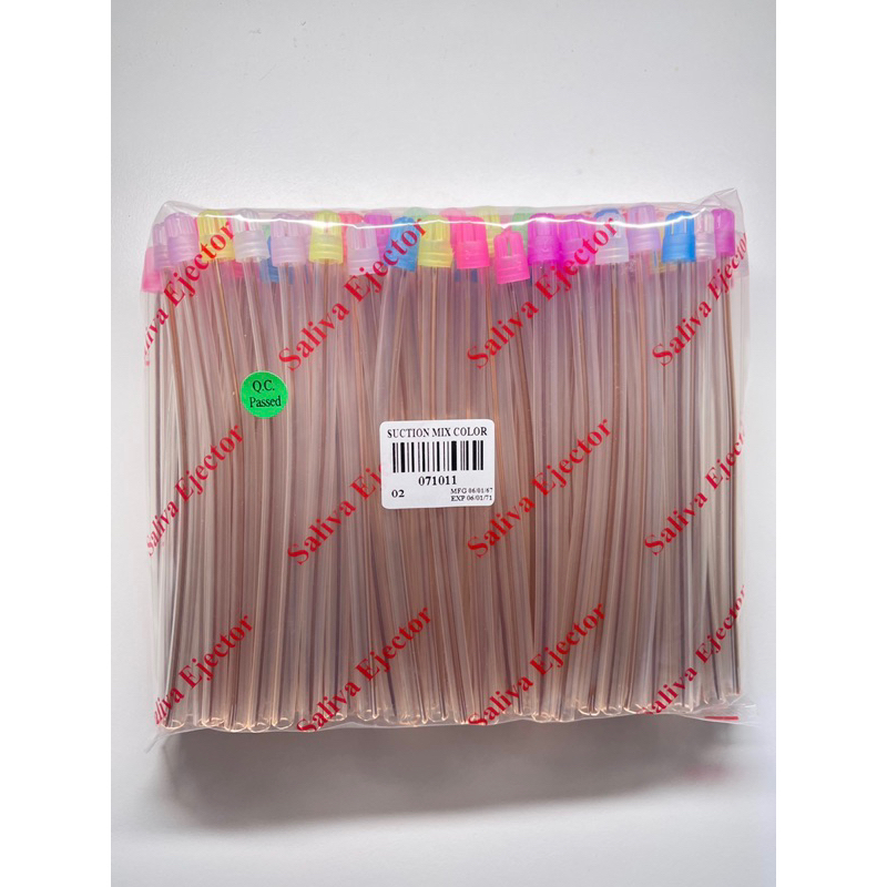 Saliva suction หลอดดูดน้ำลาย ดูดเสมหะ สีใส ถอดหัวได้ 100 ชิ้น - พร้อมส่ง
