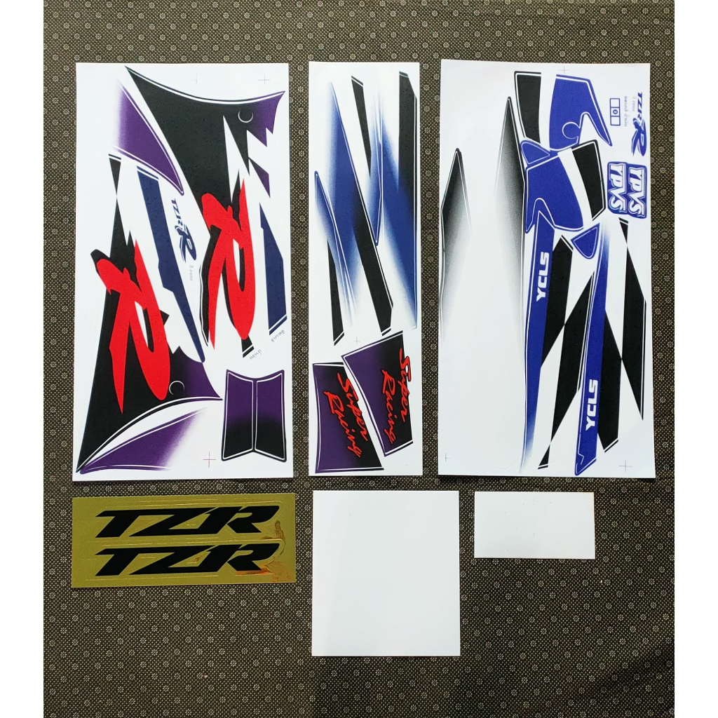 สติ๊กเกอร์ TZR ปี 2000 ติดรถ สีน้ำเงิน สีสวย ราคาถูกที่สุด คุณภาพดี