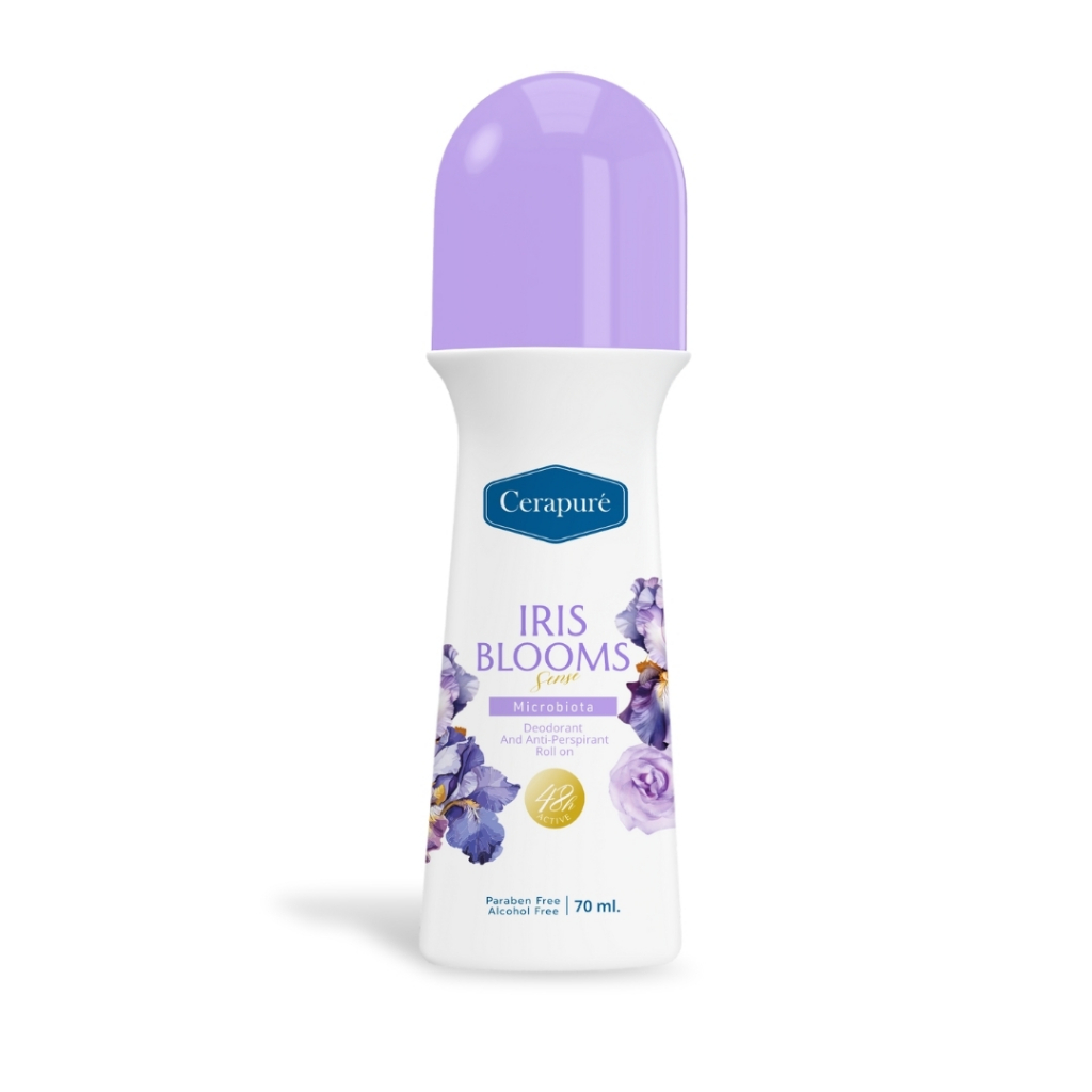 F Cerapure (เซราพิวเร่) Roll on Iris Blooms Sense โรลออนม่วง ระงับกลิ่นกาย 70 ml ของแท้ พร้อมส่ง