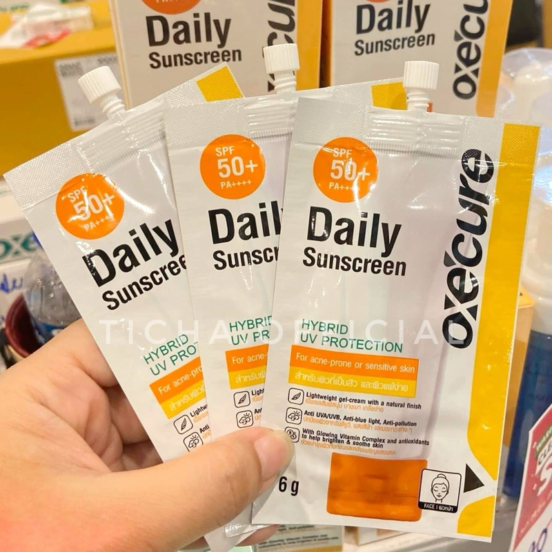 (พร้อมส่ง ) Oxe‘Cure Daily Sunscreen ครีมกันแดด อ๊อกซีเคียว เนื้อเจลบางเบา SPF50+ PA++++ 6 กรัม.