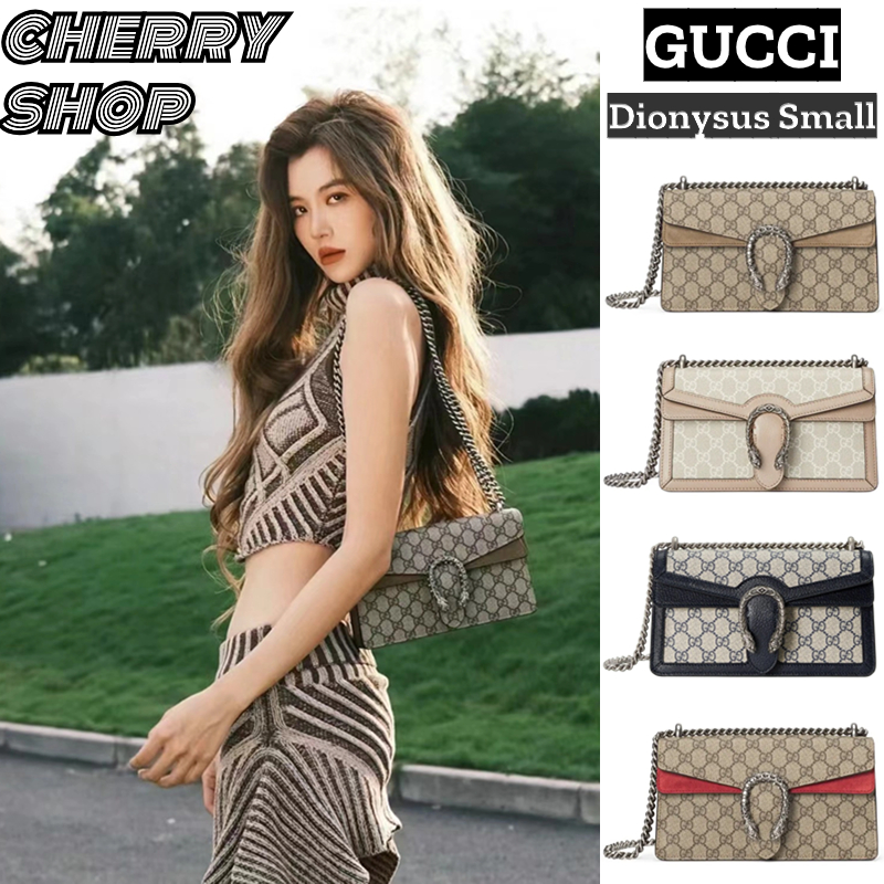 🍒กุชชี่ Gucci Dionysus GG small shoulder bag🍒กระเป๋าโซ่/กระเป๋าสะพาย 499623