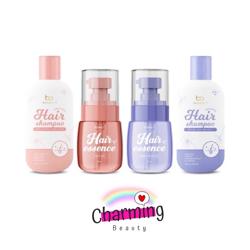 ซื้อ แท้💯% DOUBLE T HAIR Essence Shampoo Treatment ดับเบิ้ลที แฮร์เอ้สเซ้นส์ แชมพูม่วง ทรีทเม้นม่วง Double T hair booster