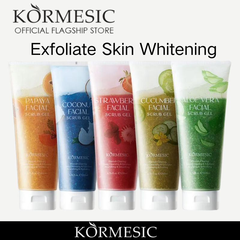 KORMESIC Face Exfoliate Skin Whitening Natural Facial Scrub Cleanser Gel คลีนซิ่งข 200ML