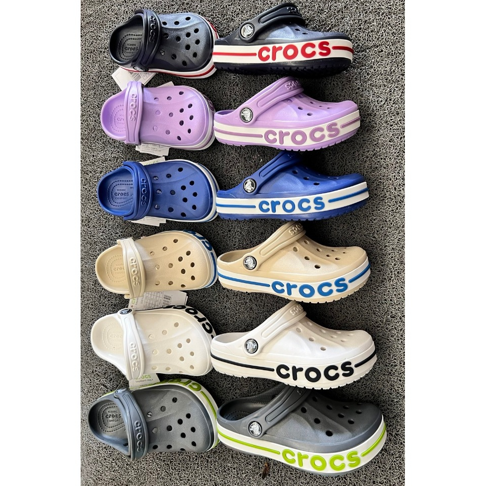 Crocs BayaBand Clog Kid รองเท้าเด็กแบบสวมหัวโตมีสายรัดส้น น้ำหนักเบาพื้นนี่มใส่สบายทันสมัย