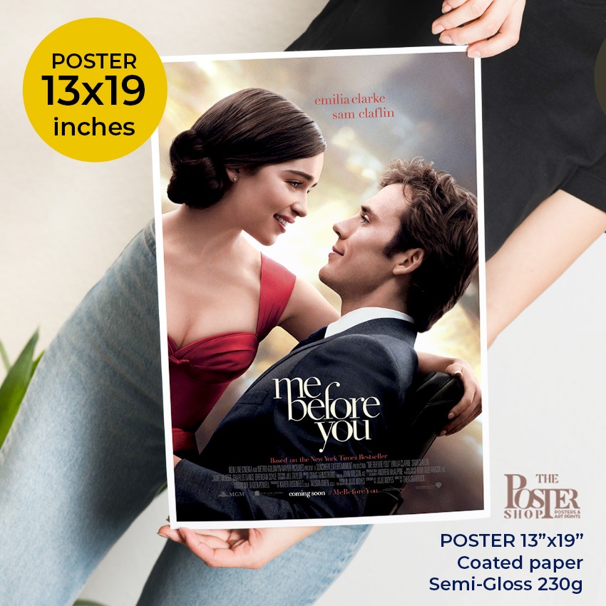 Me Before You Poster (โปสเตอร์ มี บีฟอร์ ยู) หนังแนวชีวิตปนโรมานซ์ Emilia Clarke, Sam Craflin