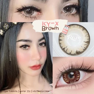 🔥คอนแทคเลนส์ ✨ขนาดบิ๊กอาย โตมาก✨ Icy-X (Rozelens / Kissylens) ✨ Brown / Gray / Black
