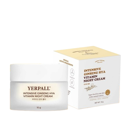 (แบบกระปุก) ครีมโสมไฮยา YERPALL Intensive Ginseng Hya Vitamin Night Cream 10 g.