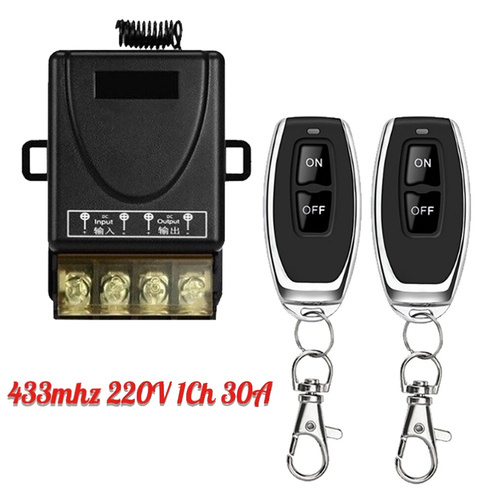 สวิตช์รีโมตควบคุมปั๊มน้ํา 433mhz 220V 1CH30A ตัวรับสัญญาณ เปิด ปิด ไร้สาย RF สําหรับไฟ LED บ้าน, ฟาร์ม, โรงงาน, สำนักงาน