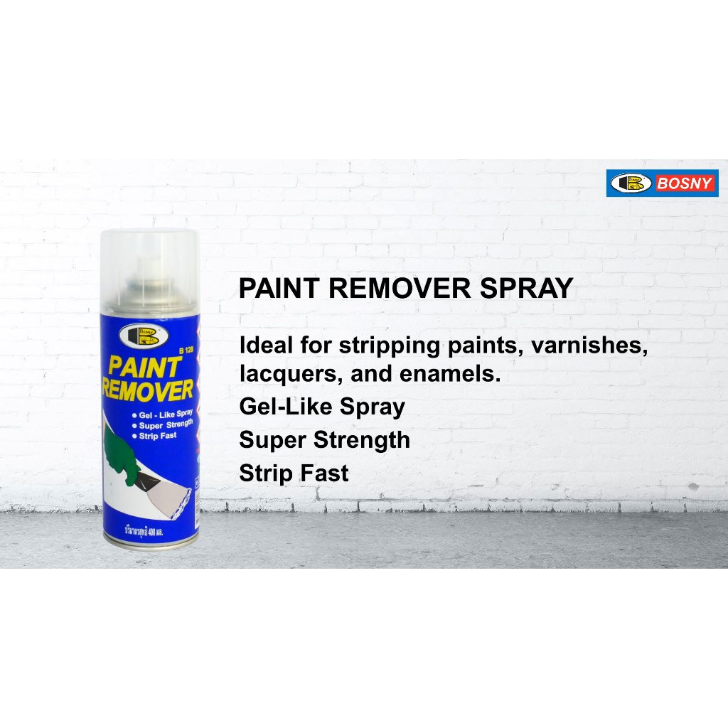 สเปรย์ลอกสี บอสนี่ น้ำยาลอกสี Bosny B128 Paint Remover Gel Spray ใช้กับพื้นผิวโลหะเท่านั้น