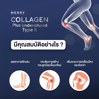 [1กระปุก]Merry Collagen plus type II 120 gเสริมการทำงานของการสร้างกระดูก บำรุงข้อเข่าช่วยลดการอักเสบ