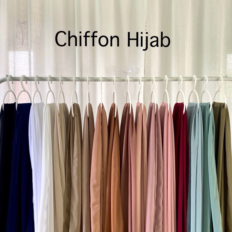 ผ้าคลุมผมชีฟองงานป้าย (พันยาว)