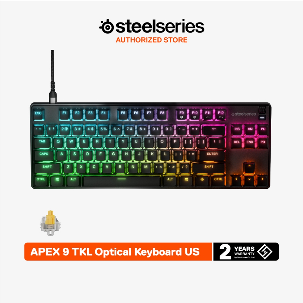 SteelSeries Apex 9 TKL Optical Gaming Keyboard คีบอร์ดเกมมิ่ง ออปติคอล Ten Key Less ไฟ RGB ปุ่ม US