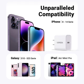 ของแท้💯 UGREEN ปลั๊กชาร์จไว USB C 20W PD 3.0 สําหรับ iPhone 17 16 15 14 13 12 Pro Max Galaxy Pixel 4 3 iPad Mini