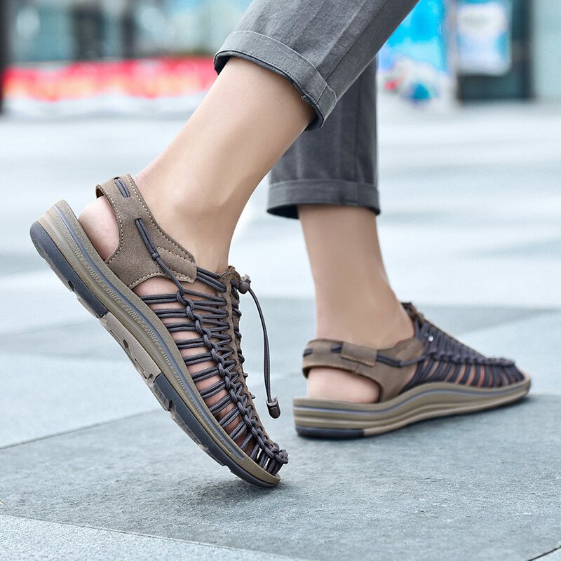 （269THB）ส่งไว🚀1-2 วัน รองเท้าแตะรัดส้น เชือกถักสาน รองเท้าเดินป่า Sandals 5 สี
