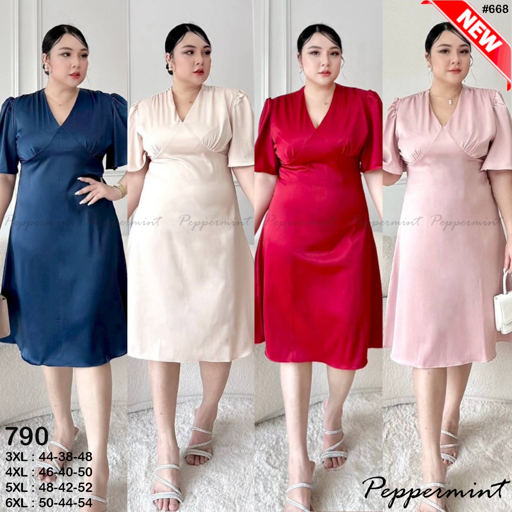 เสื้อผ้าสาวอวบ ชุดออกงานสวยๆ ชุดสาวอวบ ชุดไปงานแต่ง มีไซส์ 44-50 นิ้ว Peppermint_PlusSize (668 672)