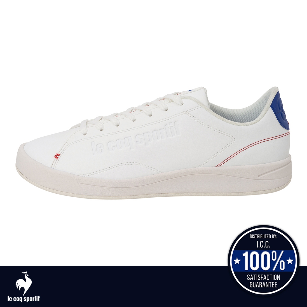 le coq sportif รองเท้าชาย-หญิง รุ่น LCS EMBLEME สีขาว-น้ำเงิน (รองเท้าผ้าใบสีขาว, รองเท้าแฟชั่น)