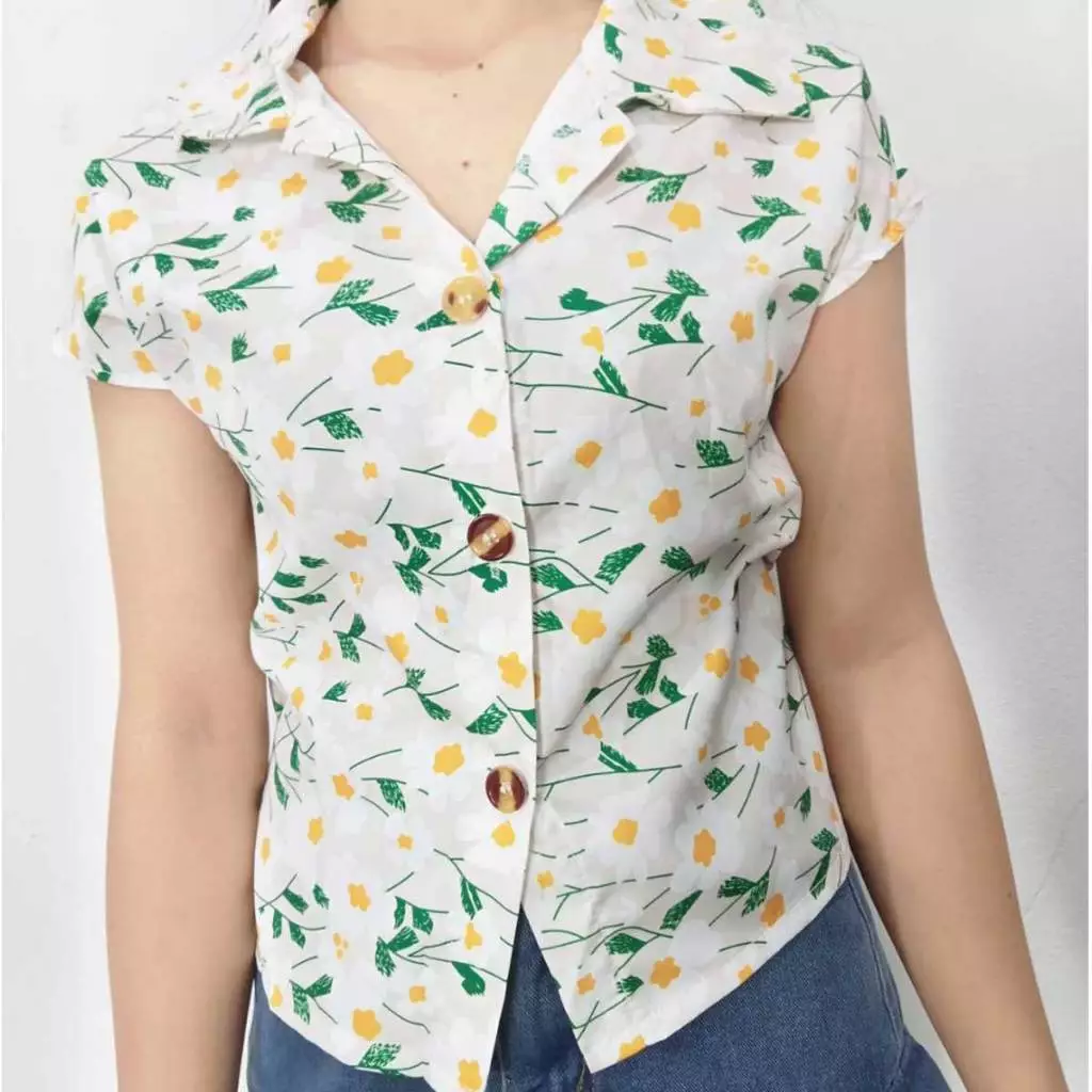 เสื้อผู้หญิงลายดอกไม้ แขนสั้น สไตล์ฤดูร้อน thumbnail 3