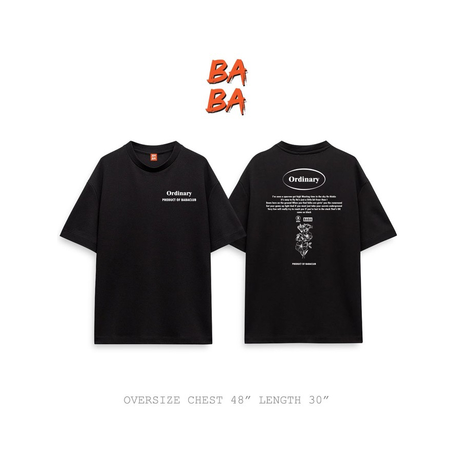 BABA | เสื้อยืด Oversize อก48”ผ้า Cotton Heavy Premium ลาย Ordinary - 349
