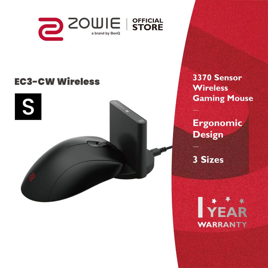 ZOWIE EC3-CW Wireless Mouse For Esports ขนาด S/เล็ก (เมาส์เกมมิ่ง, เมาส์ไร้สาย)
