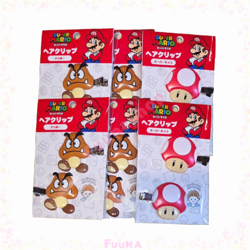 Super Mario hair clip (set 2 ชิ้น)กิ๊บติดผม Mario ของแท้จากญี่ปุ่น