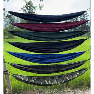 เปลผ้าร่มผ้าหนาสองชั้น ขนาดXXL ยาว 210 cm กว้าง 140 cm รับน้ำหนักได้ 120 กิโล (แถมเชือก 3 เมตร 2 เส้น = 6 เมตร)