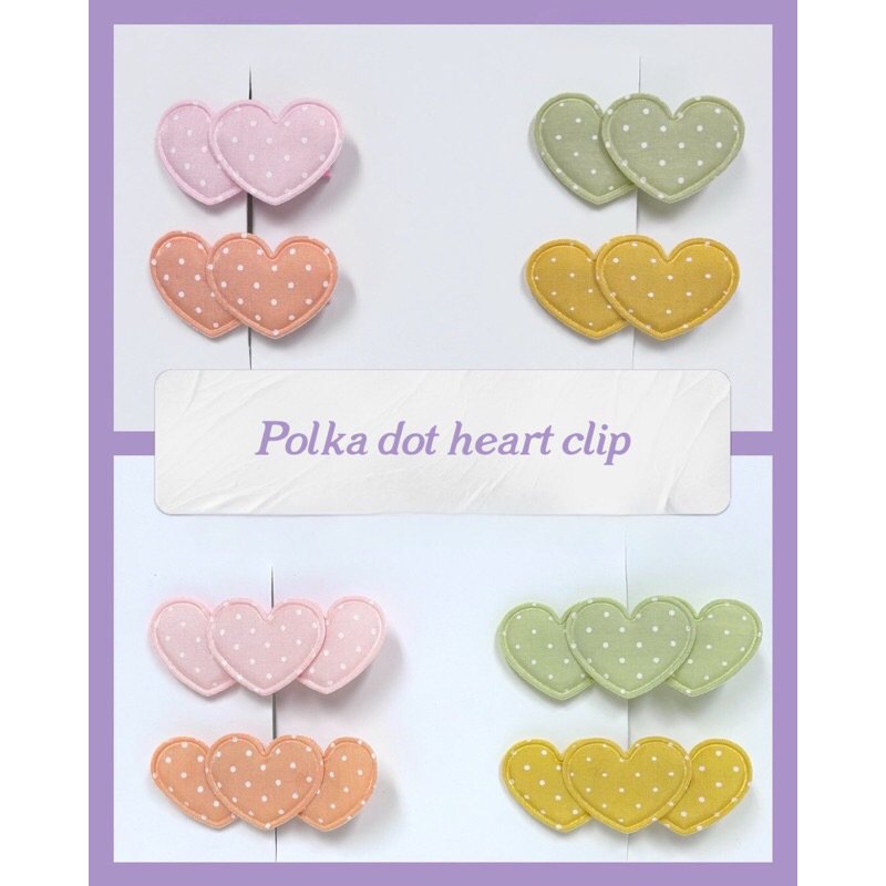 polka dot heart clip กิ๊บติดผมรุ่นหัวใจ
