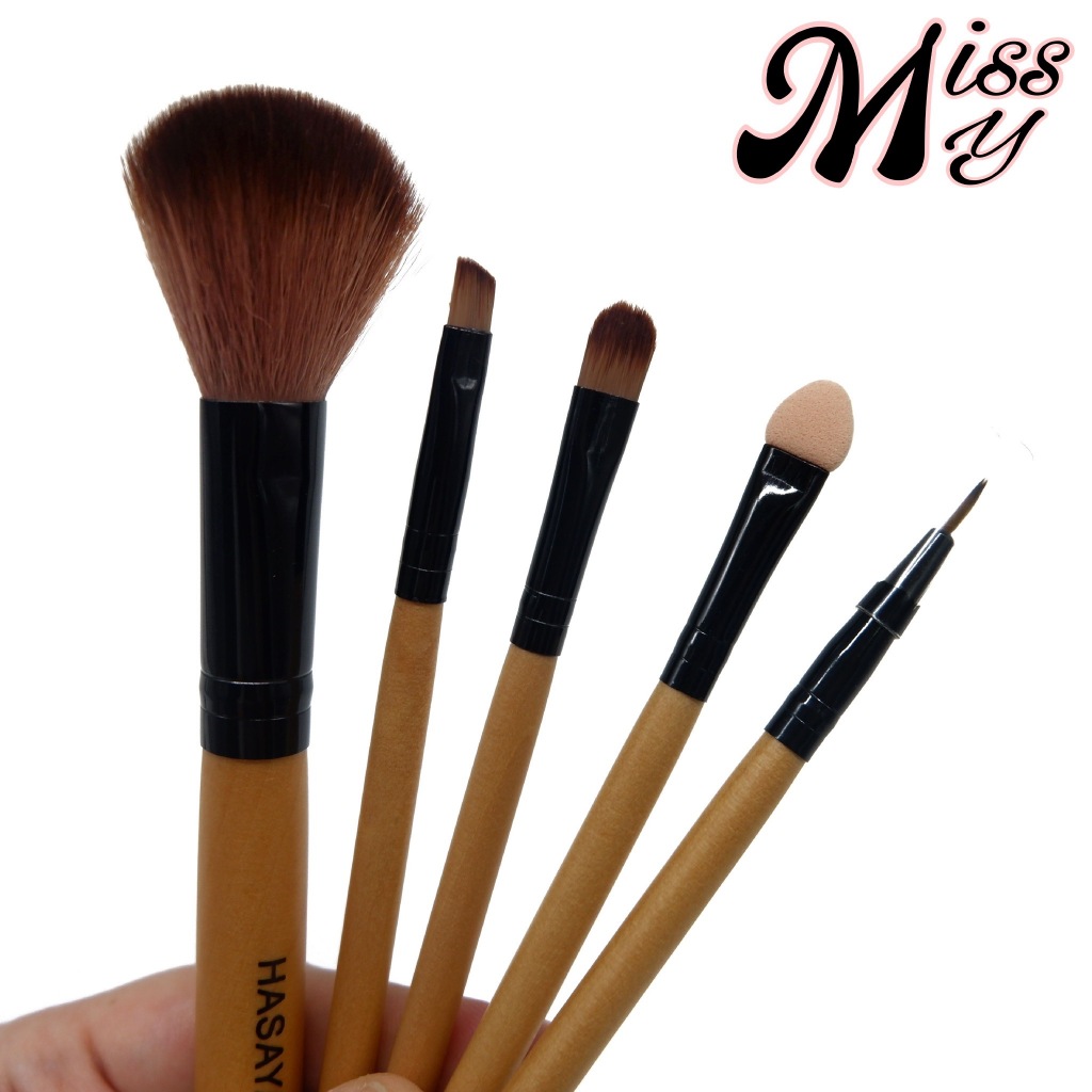 HASAYA Cosmetic Brush Set ชุดแปรงแต่งหน้า ขนสังเคราะห์ นุ่มลื่น ไม่บาดผิว 5หัวแปรง