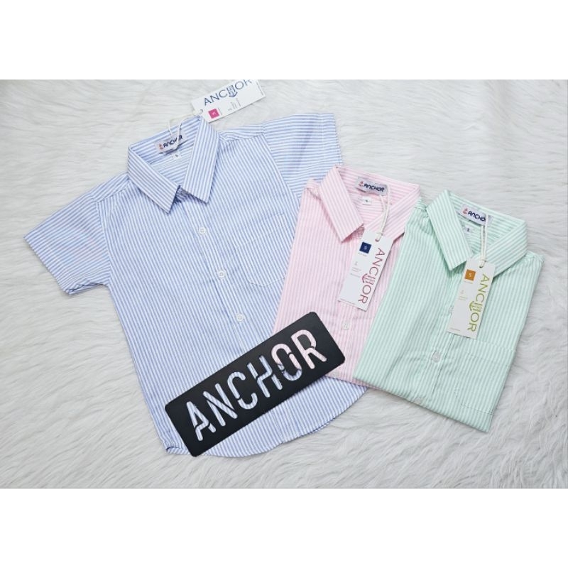 เสื้อเชิ้ตเด็กเเขนสั้นลายทางลงริ้วเล็ก*1-12ขวบ*ใส่หล่อๆไม่ต้องรอกดเลยค้าบผม