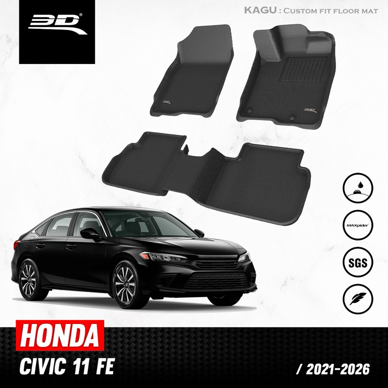 พรมปูพื้น HONDA CIVIC FE 2021-2026 EL,RS,E:HEV พรมกันลื่น พรมกันน้ำ