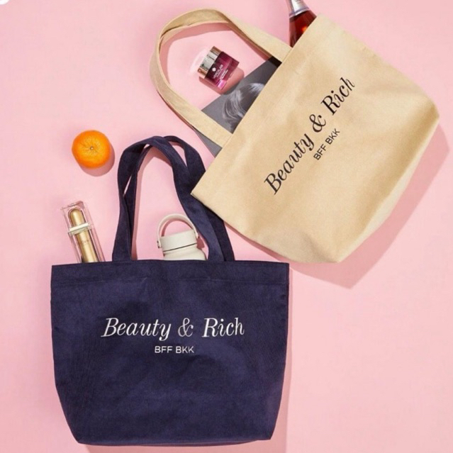 [360.- เก็บ code] BFF Beauty and rich bag ( กระเป๋า bff ครีม-น้ำเงิน )