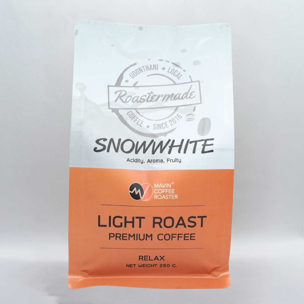 เมล็ดกาแฟอาราบิก้าแท้ มาวิน สโนว์ไวท์ คั่วอ่อน 250 g. (Snowwhite Mavin Coffee Bean)