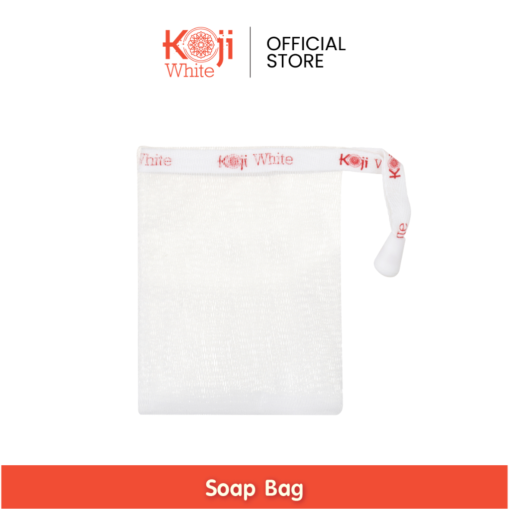 Koji White Soap Bag ถุงตีฟองสบู่ ถุงตาข่ายใส่สบู่ เพิ่มฟอง