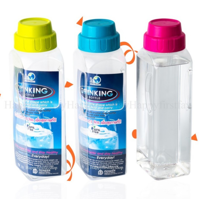 Pioneer กระบอกน้ำทรงเหลี่ยม 1.4 ลิตร ขวดน้ำแช่ตู้เย็น กระบอกน้ำดื่ม BPA Free bottle water ขวดแช่น้ำผ