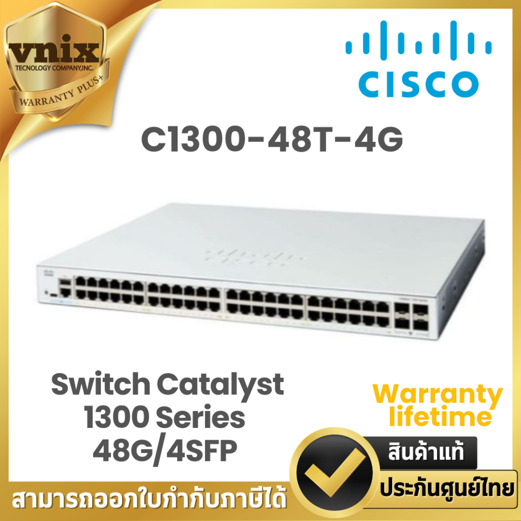 Cisco C1300-48T-4G Switch Catalyst 1300 Series 48G/4SFP Warranty  lifetime