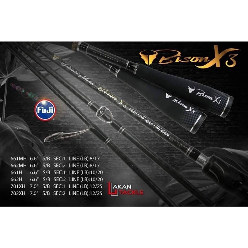 คันBISON X3 เบท/สปินท่อนเดียวและสองท่อน2024