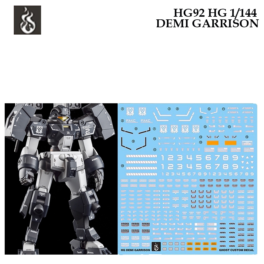 ดีคอลน้ำ [Ghost] HG 92 s DEMI GARRISON GUNDAM HG 1/144 WATER SLIDE DECAL FLUORESCENT MODEL KITS HG92