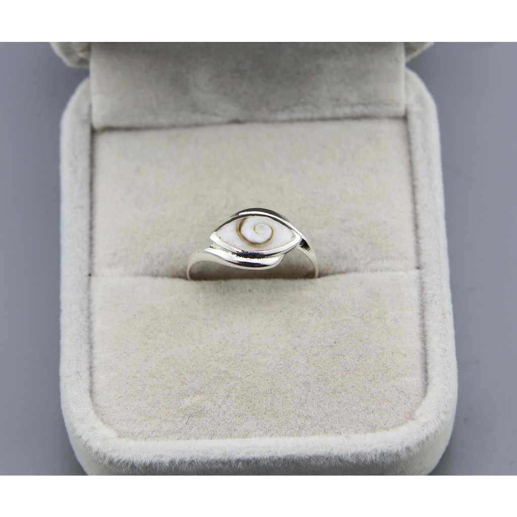 [พร้อมส่ง] Eye ring silver shiva eye shell  แหวนหอย Shiva Eye ใส่แล้วไม่แพ้ เงินแท้925 ไม่ชุบเงิน SI