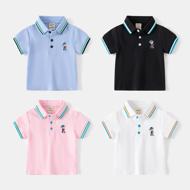 เสื้อโปโลแฟชั่นเด็ก ผ้าเนื้อดีสุดๆงานคุณภาพ เกรดเอ ลายไดโนเสาร์