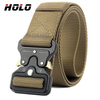 เข็มขัดผู้ชาย คุณภาพสูง แฟชั่น ผ้าใบ  หัวเข็มขัดอัตโนมัติ คว…