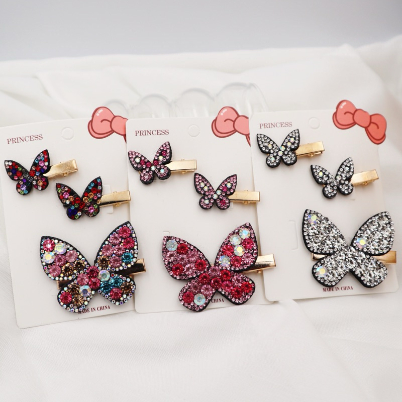 WFH กิ๊บติดผม แปะเพชร ลายหัวใจ ผีเสื้อ ดาว หงส์ มีหลายแบบ สีสันสดใส - รูปที่ 5